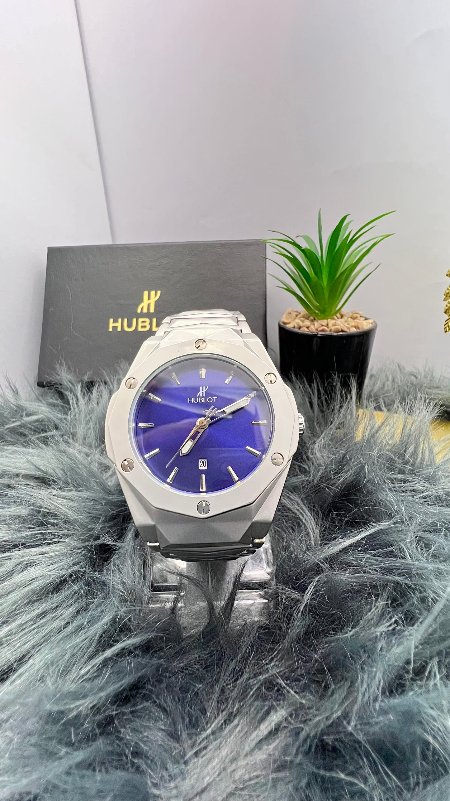 HUBLOT Stainless Steel Watch with Blue Dial - R.R TIMEPIECES