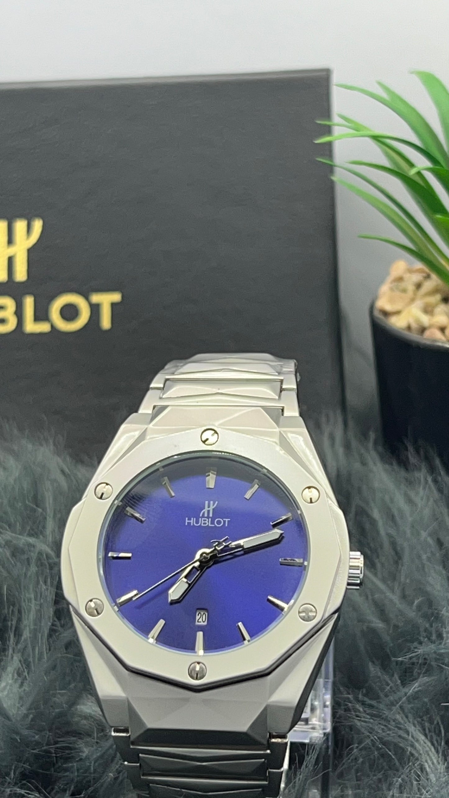 HUBLOT Stainless Steel Watch with Blue Dial - R.R TIMEPIECES