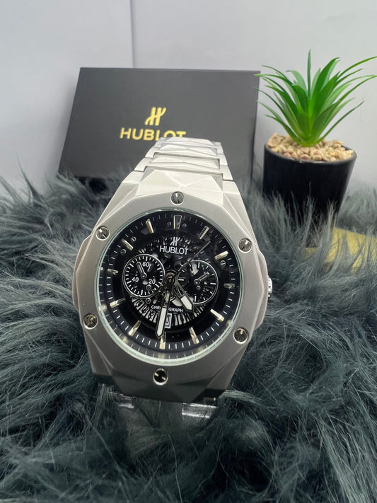 HUBLOT Chain with Date | Satinless Steel Luxury Watch