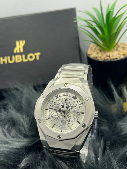 HUBLOT Chain with Date | Satinless Steel Luxury Watch