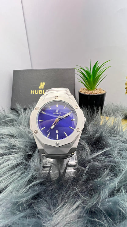 HUBLOT Stainless Steel Watch with Blue Dial - R.R TIMEPIECES