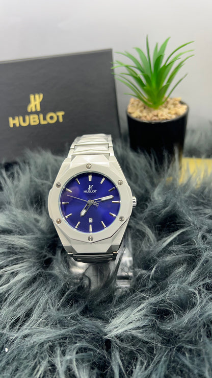HUBLOT Stainless Steel Watch with Blue Dial - R.R TIMEPIECES