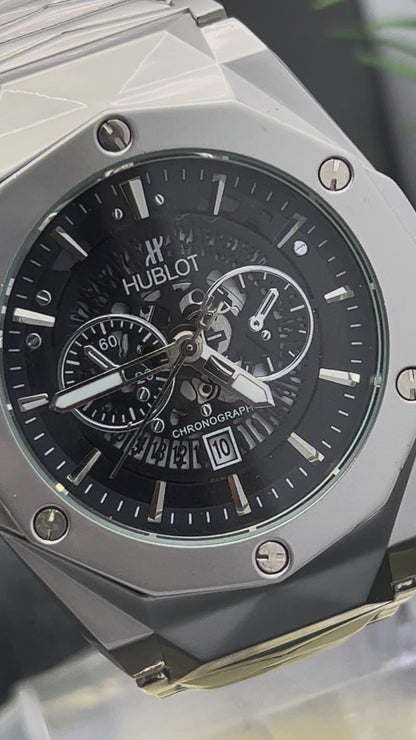 HUBLOT Chain with Date | Satinless Steel Luxury Watch